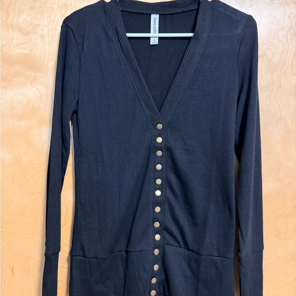 Zenana Outfitters Classic Black Cardigan - NWT size small